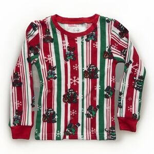 Buc-ees Kids 4T Christmas Holiday Thermal Waffle Knit Long Sleeve Pajama Shirt